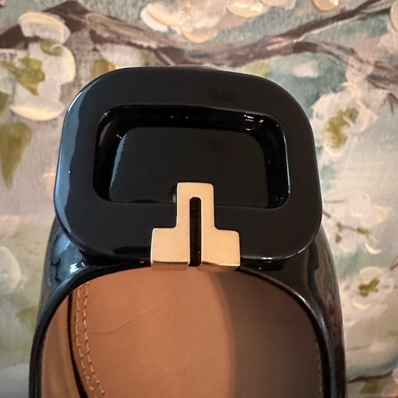 TORY BURCH T-Ring‎ Flat Black Patent Calf Flats size 7C - Picture 11 of 13